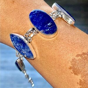 Dark Navy Sodalite Bracelet 6 1/2”- 7 1/2”